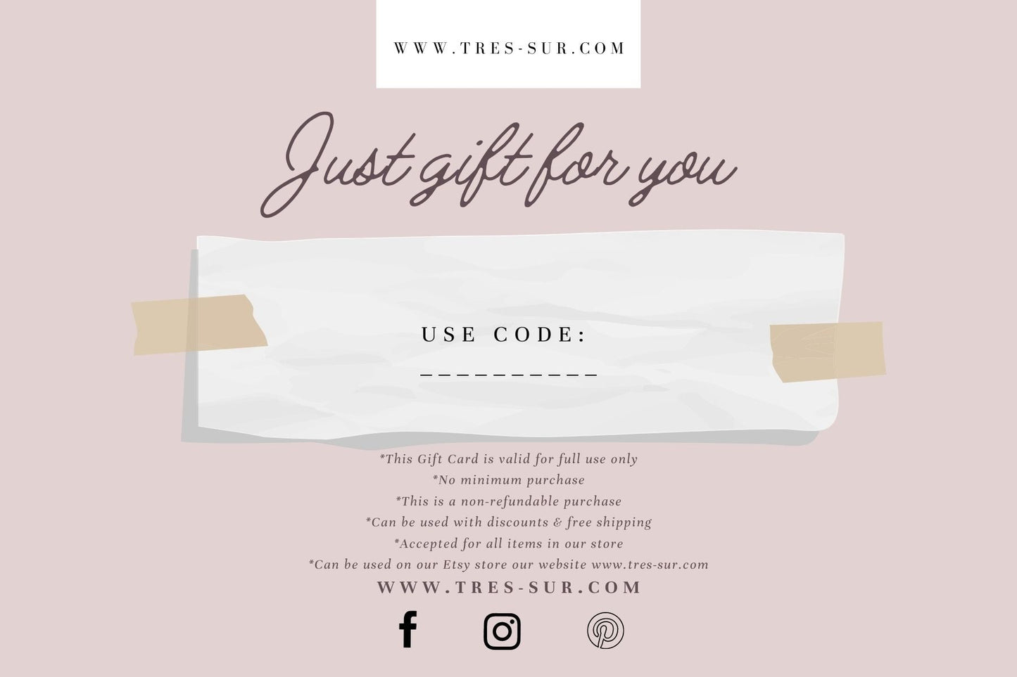 Gift Card Certificate Très Sûr Lingerie - Jasmine Kedem
