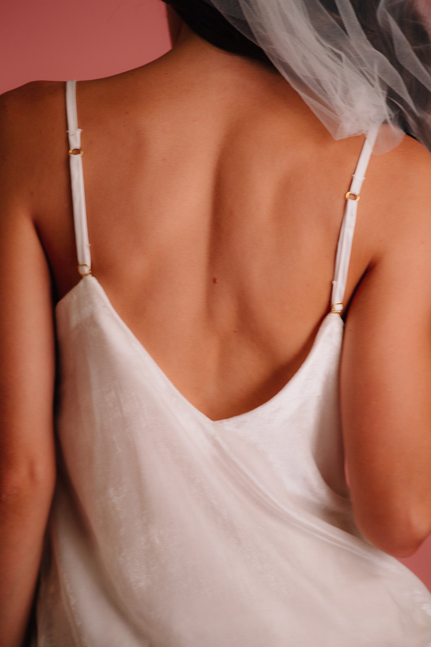Bridal cami with back adjustable straps