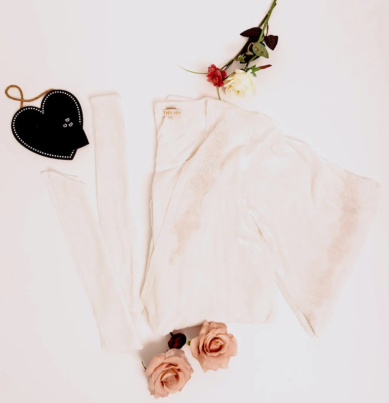 Bridal robe with embroidery boho style