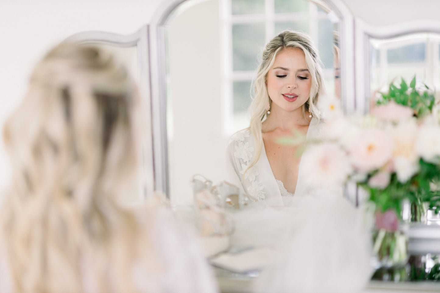 Stella Sequin Kimono Robe - White