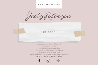 Gift Card Certificate Très Sûr Lingerie - Jasmine Kedem