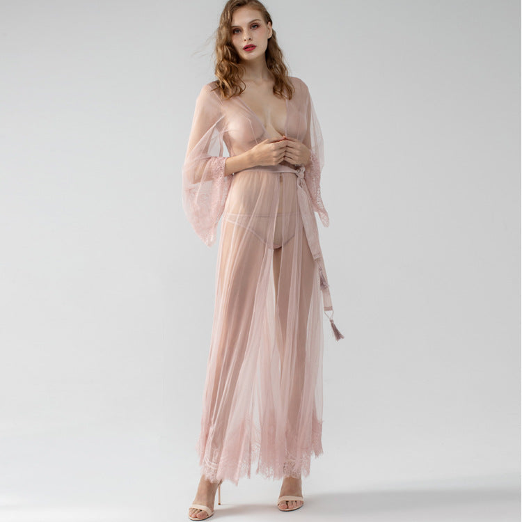 Copy of NEW!!! Long Tulle & Lace Robe & Panty Set