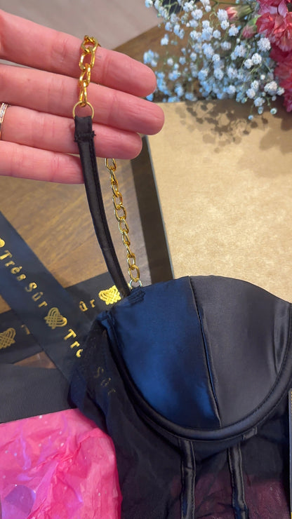 Onyx Satin Bodysuit Très Sûr