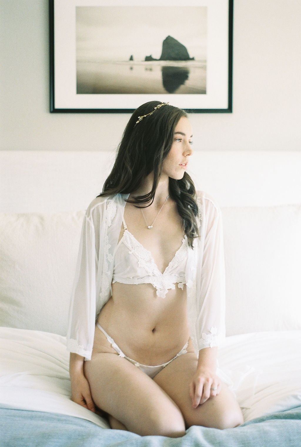 Sheer Embroidered Lace Unlined Bralette