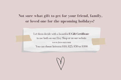 Gift Card Certificate Très Sûr Lingerie - Jasmine Kedem