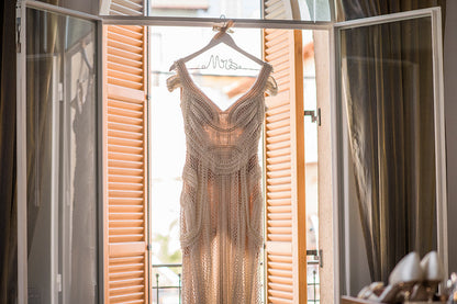 Pearl Boho Wedding Gown Très Sûr