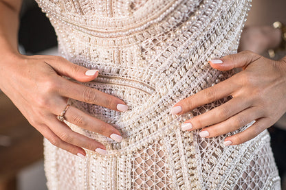 Pearl Boho Wedding Gown Très Sûr